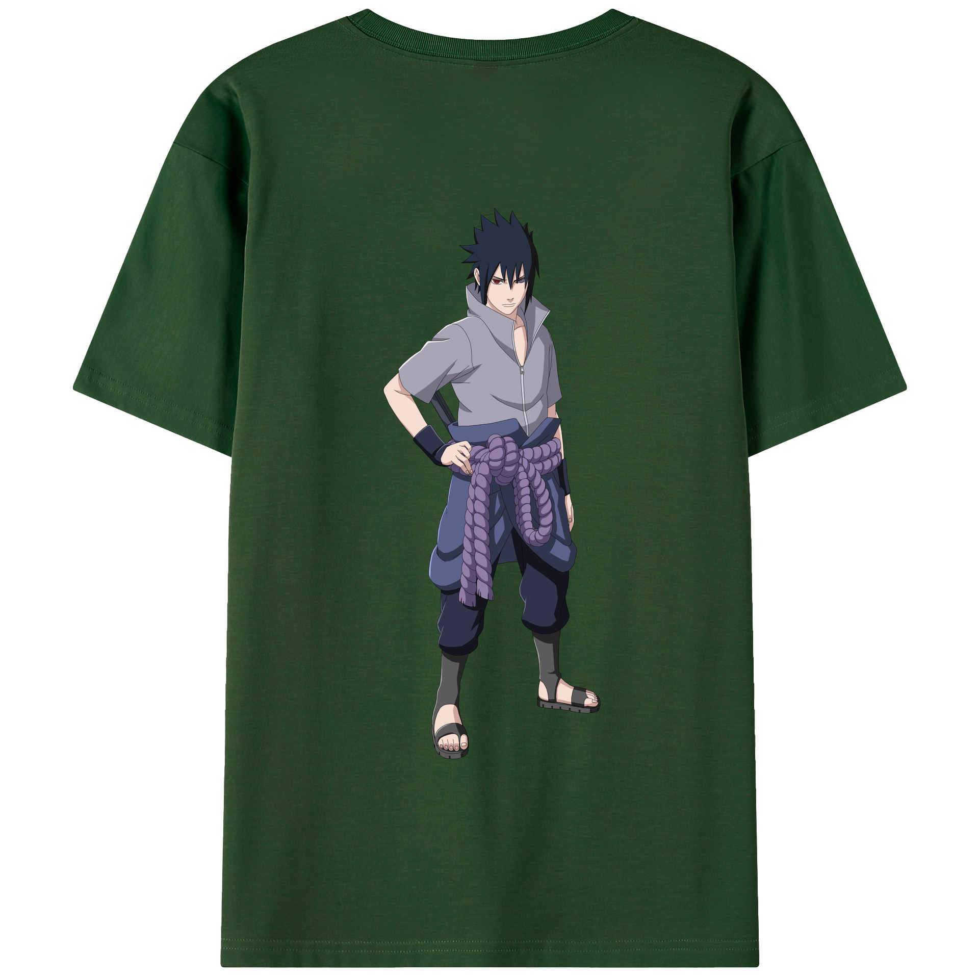 （画像用） NARUTO -ナルト- うちは サスケ Uchiha Sasuke 綿100％半袖Tシャツ（背面プリント）